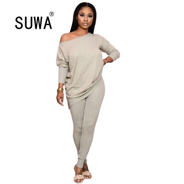 women 2 piece outfits long sleeve off shoulder pant sweatpants casual streetwear autumn pure stacked legging 210525, White
women 2 piece outfits long sleeve off shoulder pant sweatpants casual streetwear autumn pure stacked legging 210525, White