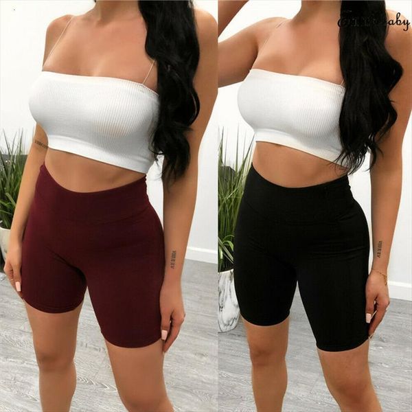 high waist solid color women shorts stretch biker workout fitness trousers skinny ladies, White;black
high waist solid color women shorts stretch biker workout fitness trousers skinny ladies, White;black