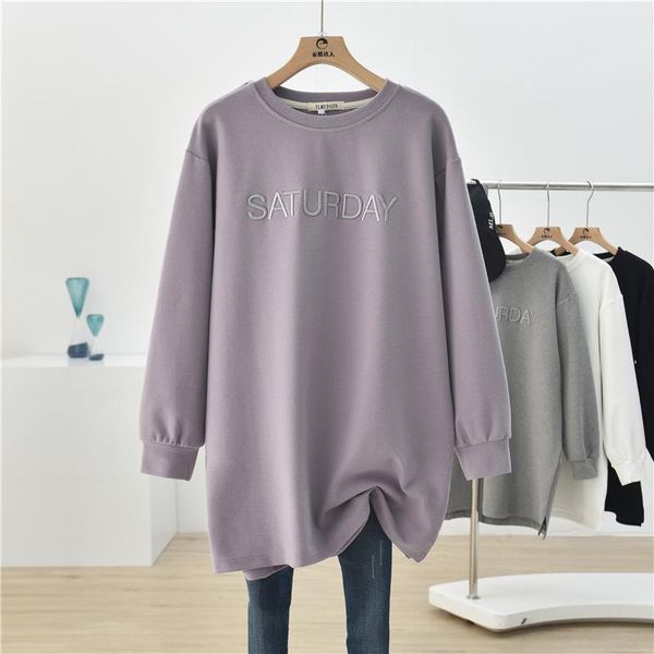 over hip medium-long pullovers o neck autumn winter solid color embroidery letter long sleeve sweashirts thick hoodies women's & sweat, Black
over hip medium-long pullovers o neck autumn winter solid color embroidery letter long sleeve sweashirts thick hoodies women's & sweat, Black