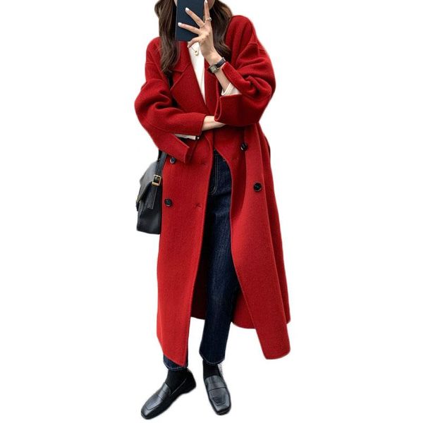 women's wool & blends wsyore 2021 autumn and winter women double-breasted double-sided cashmere coat female korean loose wild jacket ns, Black
women's wool & blends wsyore 2021 autumn and winter women double-breasted double-sided cashmere coat female korean loose wild jacket ns, Black