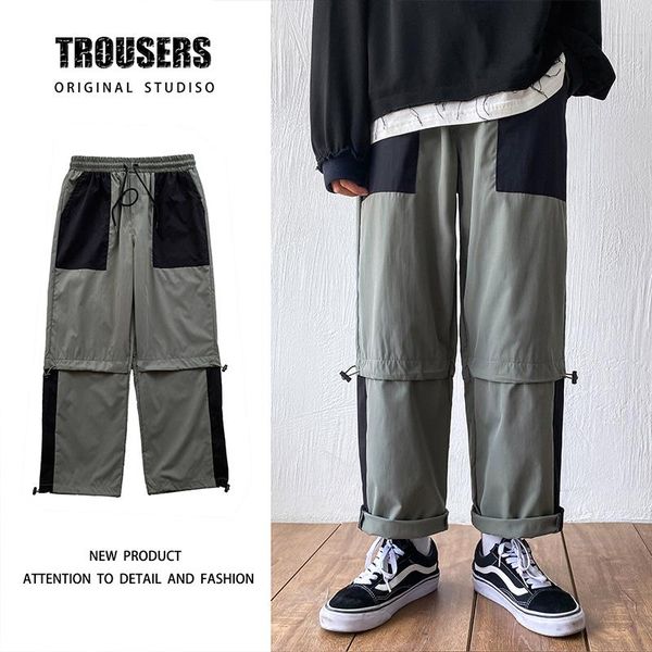 men's joggers pants men elastic waist cropped trousers mens pant autumn fashion casual street loose drawstring sweatpants male, Black
men's joggers pants men elastic waist cropped trousers mens pant autumn fashion casual street loose drawstring sweatpants male, Black