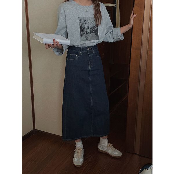 skirts suyu autumn 2021 denim high waist korean version back split dign a-shaped slim medium length skirt, Black
skirts suyu autumn 2021 denim high waist korean version back split dign a-shaped slim medium length skirt, Black