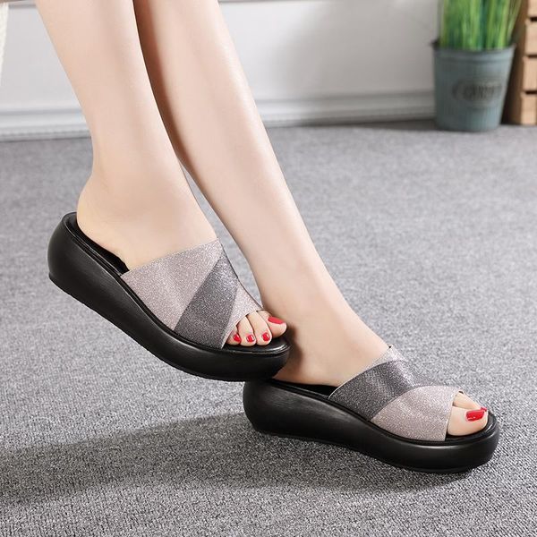 summer sandals for women fashion ladies mother slippers middle-aged platform shoes, Black
summer sandals for women fashion ladies mother slippers middle-aged platform shoes, Black