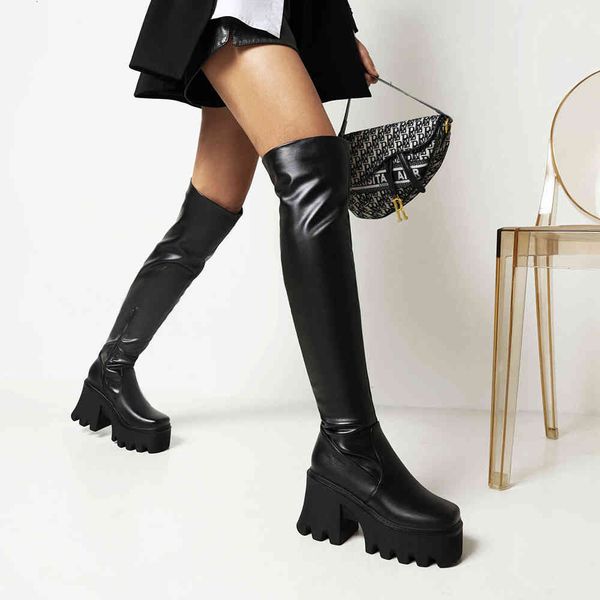 dress shoes super high hollow heel square toe over-the-knee women's boots waterproof platform punk style heightening sole trendy u, Black
dress shoes super high hollow heel square toe over-the-knee women's boots waterproof platform punk style heightening sole trendy u, Black