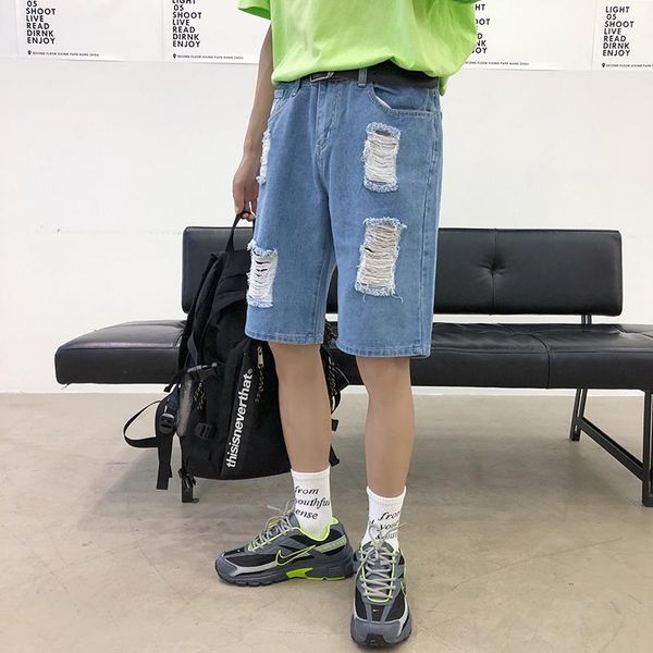 summer short jeans men fashion solid color torn hole casual denim shorts man streetwear trend wild hip hop loose five pants men's, Blue
summer short jeans men fashion solid color torn hole casual denim shorts man streetwear trend wild hip hop loose five pants men's, Blue