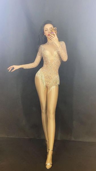women's jumpsuits & rompers silver rhinestones fringes backless transparent net bodysuit women dancer wear birthday celebrate outfit, Black;white
women's jumpsuits & rompers silver rhinestones fringes backless transparent net bodysuit women dancer wear birthday celebrate outfit, Black;white