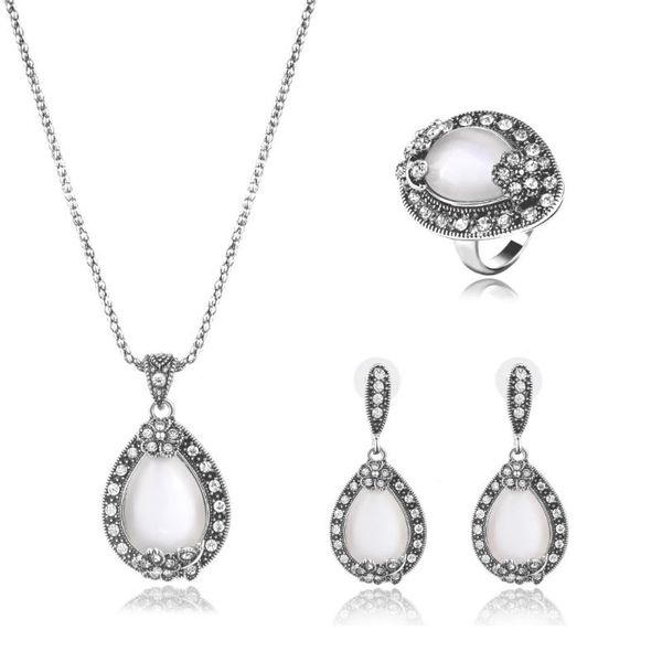 earrings & necklace charming rhinestone trendy women ring turkish style wedding jewelry set parure bijoux femme gift, Silver
earrings & necklace charming rhinestone trendy women ring turkish style wedding jewelry set parure bijoux femme gift, Silver