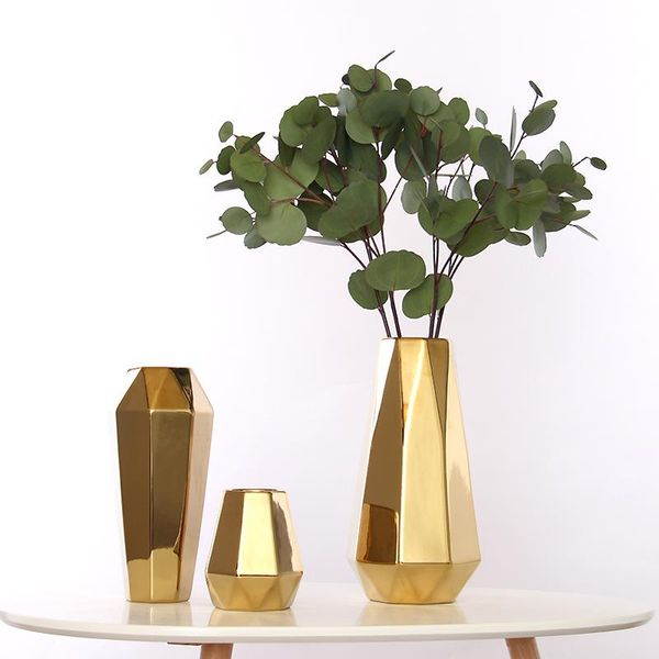 decorative objects & figurines simple nordic style electroplated gold geometric abstract ceramic vase designer model room ornaments
decorative objects & figurines simple nordic style electroplated gold geometric abstract ceramic vase designer model room ornaments