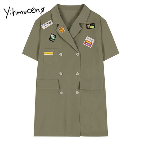 yitimuceng button dress women mini spring notched solid short sleeve loose waist double breasted streetwear fashion clothes 210601, Black;gray
yitimuceng button dress women mini spring notched solid short sleeve loose waist double breasted streetwear fashion clothes 210601, Black;gray