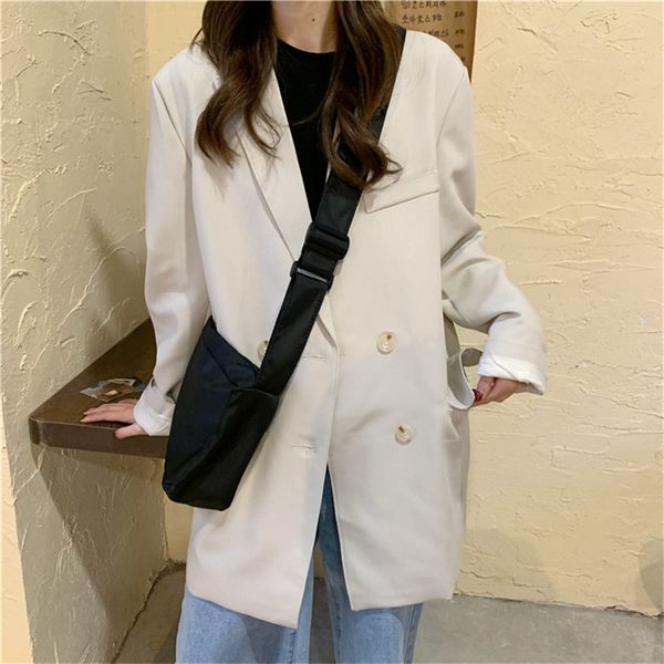 spring solid streetwear ol minimalist leisure retro girls fashion chic gentle loose women all match blazers 210421, White;black
spring solid streetwear ol minimalist leisure retro girls fashion chic gentle loose women all match blazers 210421, White;black
