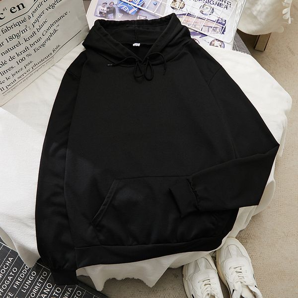 hoodies classic simple winter casual breathable women's hoodie, Black
