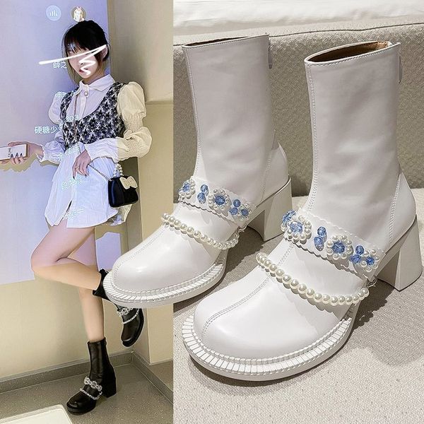boots spring fashion female autumn round toe boots square high heels british style string shoes middle ankle ladies boot 6vh1, Black
boots spring fashion female autumn round toe boots square high heels british style string shoes middle ankle ladies boot 6vh1, Black