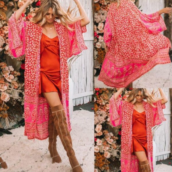 women's swimwear vintage women long sleeve cover up ladies floral loose shawl kimono cardigan boho, White;black
women's swimwear vintage women long sleeve cover up ladies floral loose shawl kimono cardigan boho, White;black