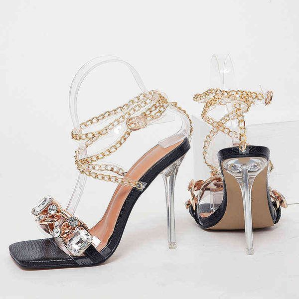 kuku2021 square head rhintone metal chain slotted buckle transparent thin high-heeled women's sandals
kuku2021 square head rhintone metal chain slotted buckle transparent thin high-heeled women's sandals