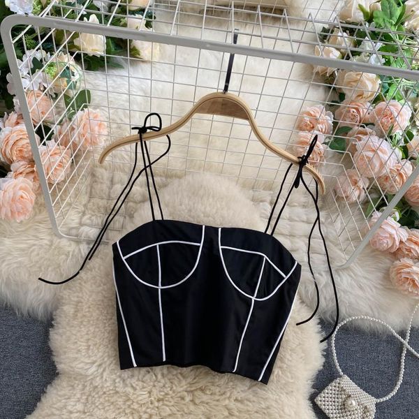 women's tanks & camis fashion high waisted short crop female minority color matching sleeveless korean clothing p715, White
women's tanks & camis fashion high waisted short crop female minority color matching sleeveless korean clothing p715, White