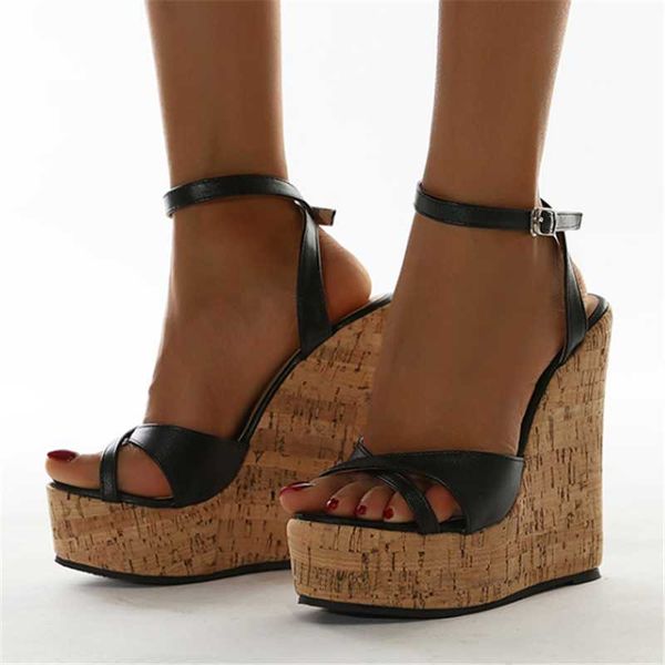 fashion narrow band thick bottoms wedge sandals female ankle buckle strap platform high heels women 15cm party dress pumps, Black
fashion narrow band thick bottoms wedge sandals female ankle buckle strap platform high heels women 15cm party dress pumps, Black