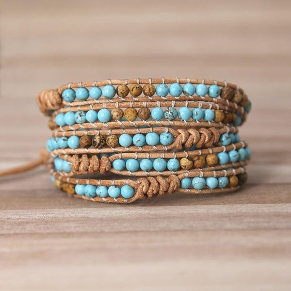 tennis 2021 unique mixed natural stones turquoises charm 5 strands wrap handmade boho leather bracelet, Golden;silver
tennis 2021 unique mixed natural stones turquoises charm 5 strands wrap handmade boho leather bracelet, Golden;silver