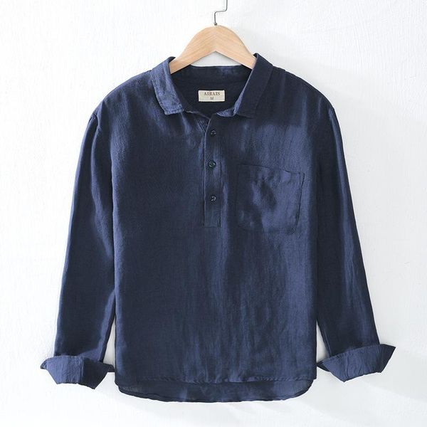 men's casual shirts 2024 linen sand-washed minimalism style handsome pocket square collar long sleeve thin retro pullover, White;black
men's casual shirts 2024 linen sand-washed minimalism style handsome pocket square collar long sleeve thin retro pullover, White;black