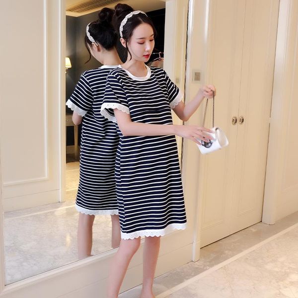 5168# maternity dress summer short sleeves nursing stripe o neck color block stylish pregnant women mom dresses, White
5168# maternity dress summer short sleeves nursing stripe o neck color block stylish pregnant women mom dresses, White