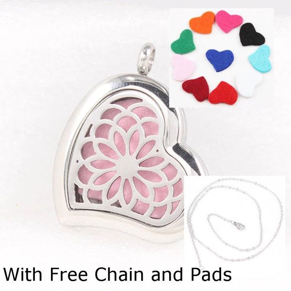 pendant necklaces 30*35mm flower heart diffuser locket necklace with 10 colors felt pad chain as gift essential oil, Silver
pendant necklaces 30*35mm flower heart diffuser locket necklace with 10 colors felt pad chain as gift essential oil, Silver