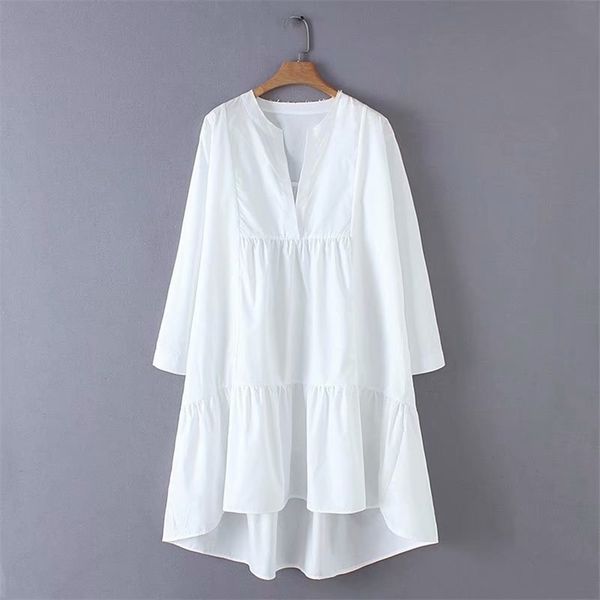 women fashion v neck solid color irregular hem loose a line dress female sweet long sleeve casual white vestidos ds2057 210419, Black;gray
women fashion v neck solid color irregular hem loose a line dress female sweet long sleeve casual white vestidos ds2057 210419, Black;gray