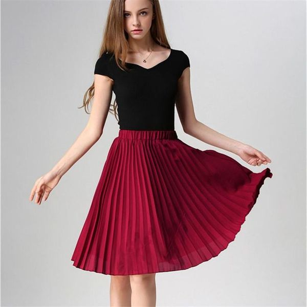 skirts high waist pleated skirt women solid color chiffon vintage knee length elastic spring autumn fashion pink, Black
skirts high waist pleated skirt women solid color chiffon vintage knee length elastic spring autumn fashion pink, Black