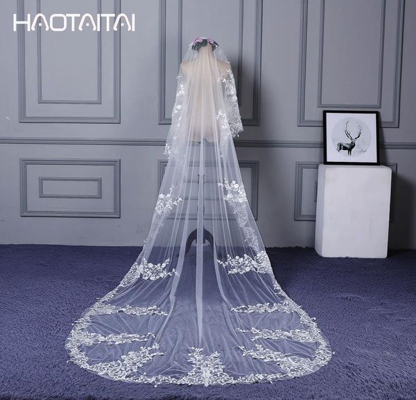 bridal veils real pictures in stock one layer lace long wedding veil 2021, Black 
bridal veils real pictures in stock one layer lace long wedding veil 2021, Black