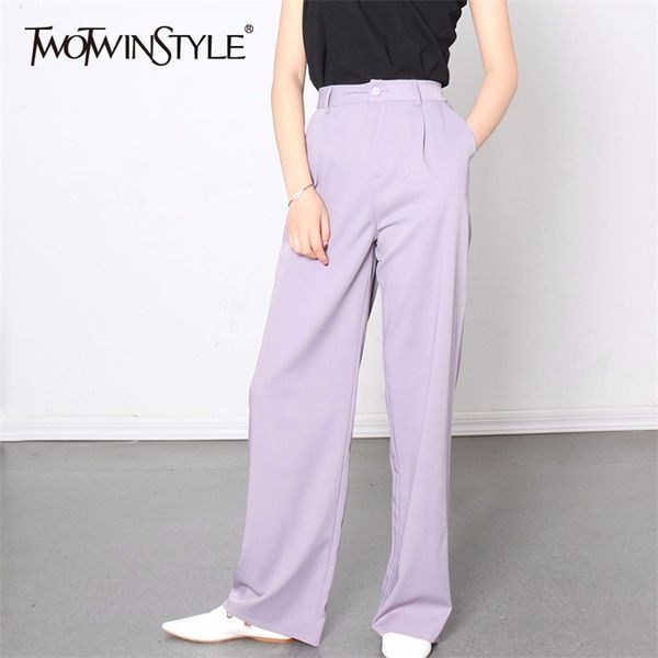 elegant casual trousers for women high waist button oversized straight pants female spring fashion 210521, Black;white
elegant casual trousers for women high waist button oversized straight pants female spring fashion 210521, Black;white