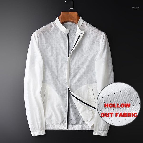 men's jackets summer male luxury stand collar hollow out fabric mens and coats plus size 4xl sun-proof thin man, Black;brown
men's jackets summer male luxury stand collar hollow out fabric mens and coats plus size 4xl sun-proof thin man, Black;brown