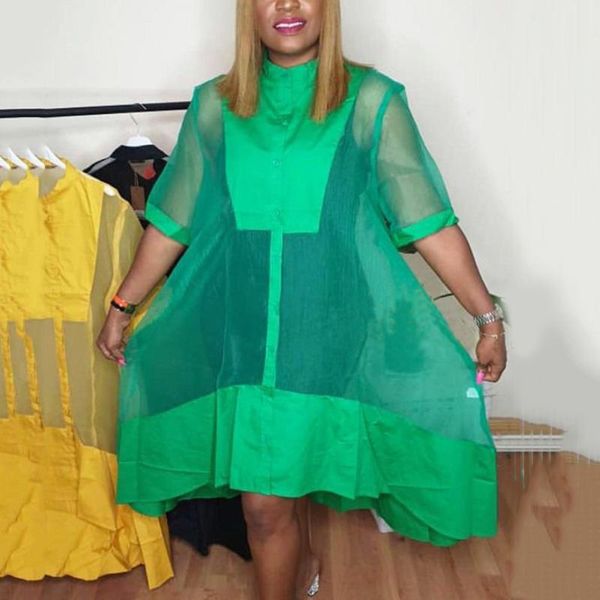 casual dresses african fashion organza dress see through short sleeve single breasted asymmetrical high street elegant vestidos mujer, Black;gray
casual dresses african fashion organza dress see through short sleeve single breasted asymmetrical high street elegant vestidos mujer, Black;gray