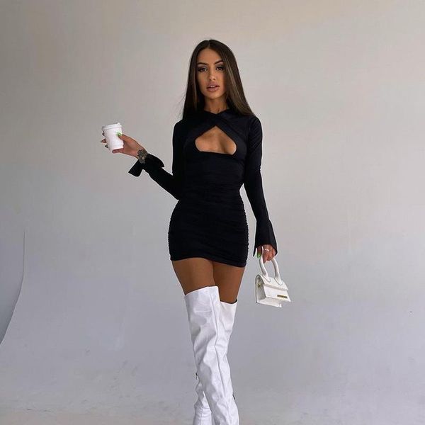 casual dresses y-l solid cross hollow out women's mini dress autumn fashion o neck long sleeve bodycon y2k party clubwear, Black;gray
casual dresses y-l solid cross hollow out women's mini dress autumn fashion o neck long sleeve bodycon y2k party clubwear, Black;gray