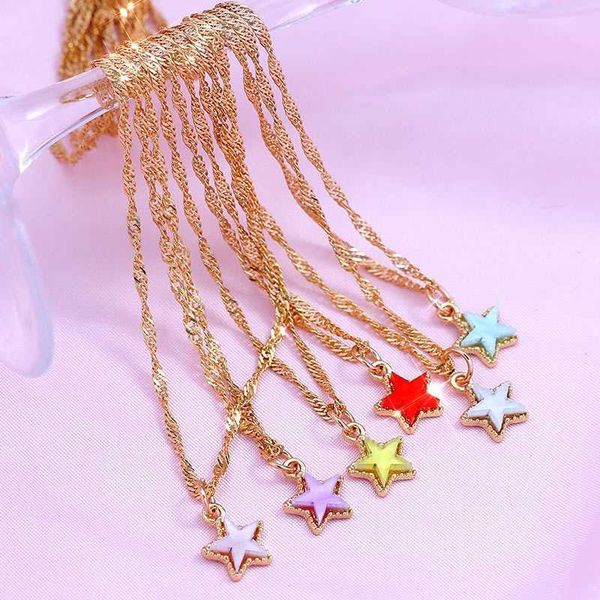 designer necklace 2021 fashion multicolor star pendant for women simple twisted chain design jewelry party friendship gift, Silver
designer necklace 2021 fashion multicolor star pendant for women simple twisted chain design jewelry party friendship gift, Silver