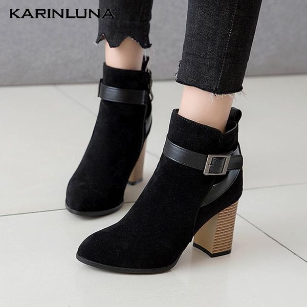 boots women's fashion arrival designer shoes plus size 31-50 flock buckle straps ankel square thick heels female booties, Black
boots women's fashion arrival designer shoes plus size 31-50 flock buckle straps ankel square thick heels female booties, Black