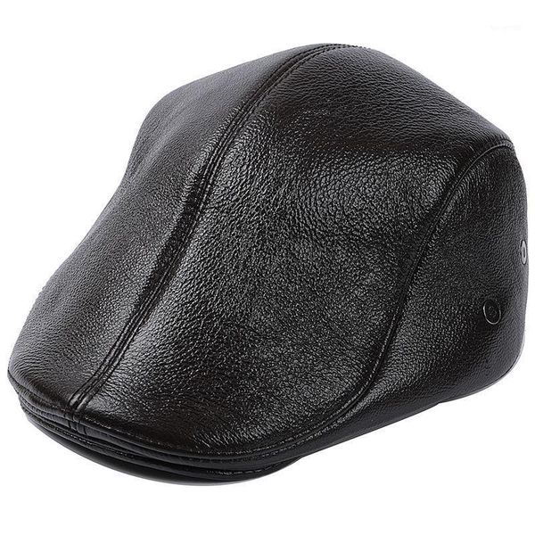berets men's real cow leather baseball cap/beret winter warm hat men with earmuffs, Blue;gray
berets men's real cow leather baseball cap/beret winter warm hat men with earmuffs, Blue;gray