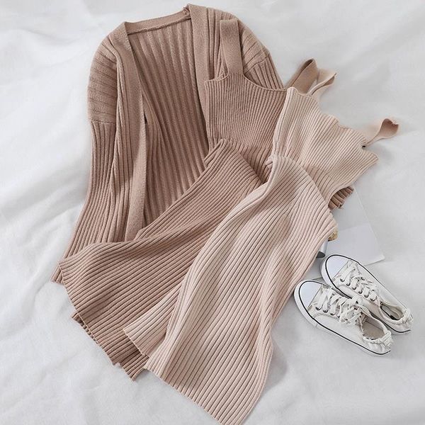 two piece dress women long sleeve cardigan and bodycon sets casual female loose knitted coat suits, White
two piece dress women long sleeve cardigan and bodycon sets casual female loose knitted coat suits, White