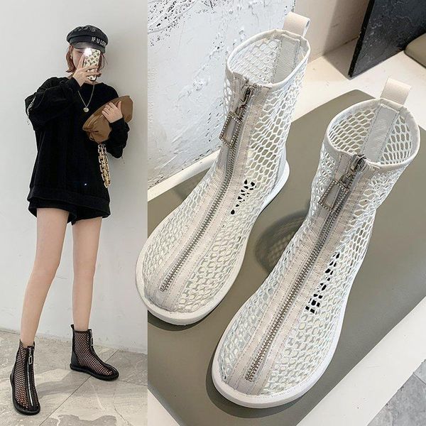 sandals boots with mesh and air permeable high flat bottom roman for women in spring summer 2021, Black
sandals boots with mesh and air permeable high flat bottom roman for women in spring summer 2021, Black