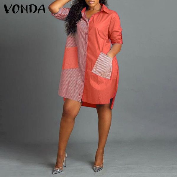 casual dresses women office shirt dress 2021 vonda vintage long sleeve lapel collar button up striped with pockets vestido robe, Black;gray
casual dresses women office shirt dress 2021 vonda vintage long sleeve lapel collar button up striped with pockets vestido robe, Black;gray