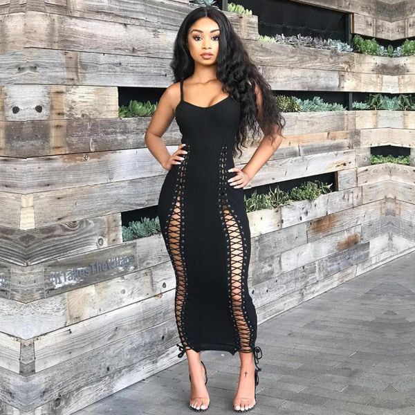 casual dresses hollow out dress women spaghetti strap sleeveless bandage cutout bodycon maxi club vintage female, Black;gray
casual dresses hollow out dress women spaghetti strap sleeveless bandage cutout bodycon maxi club vintage female, Black;gray