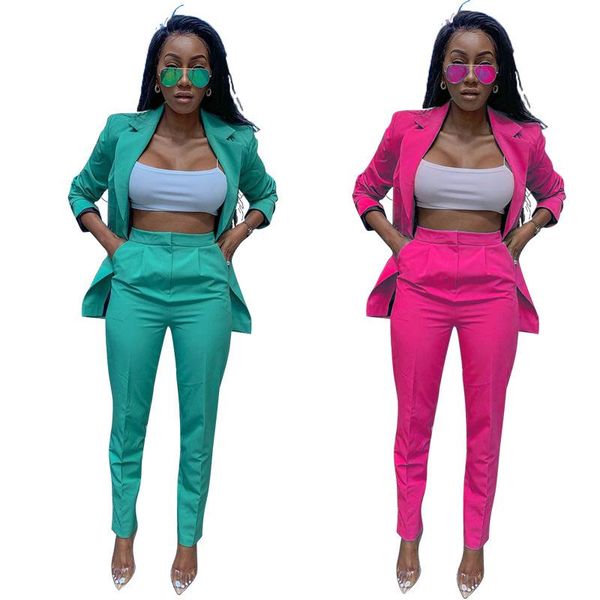 two piece dress ropa de mujer autumn women suits long sleeve turn-down collar coat and straight pant office lady green pink outfit cotton bl, White
two piece dress ropa de mujer autumn women suits long sleeve turn-down collar coat and straight pant office lady green pink outfit cotton bl, White