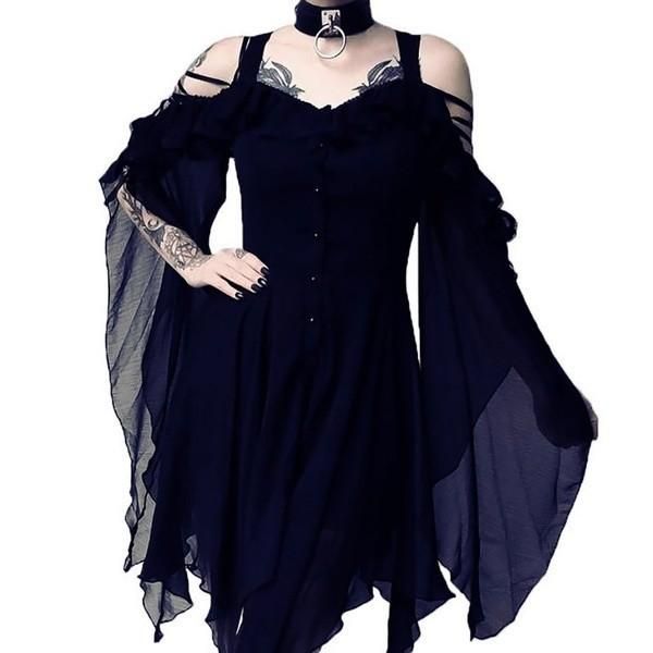 casual dresses christmas dress off shoulder flare sleeve halloween women irregular button party fashion black blue vestidos, Black;gray
casual dresses christmas dress off shoulder flare sleeve halloween women irregular button party fashion black blue vestidos, Black;gray