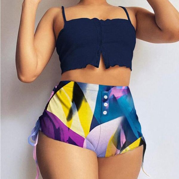 women's shorts running women summer casual print side drawstring bandana pantalones cortos de mujer deporte, White;black
women's shorts running women summer casual print side drawstring bandana pantalones cortos de mujer deporte, White;black