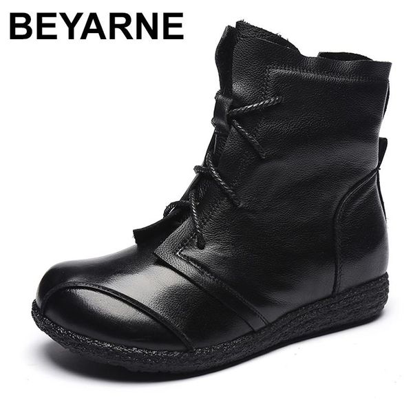 boots beyarne lace up women genuine leather ankle flats with vintage lady shoes retro solid black for
boots beyarne lace up women genuine leather ankle flats with vintage lady shoes retro solid black for