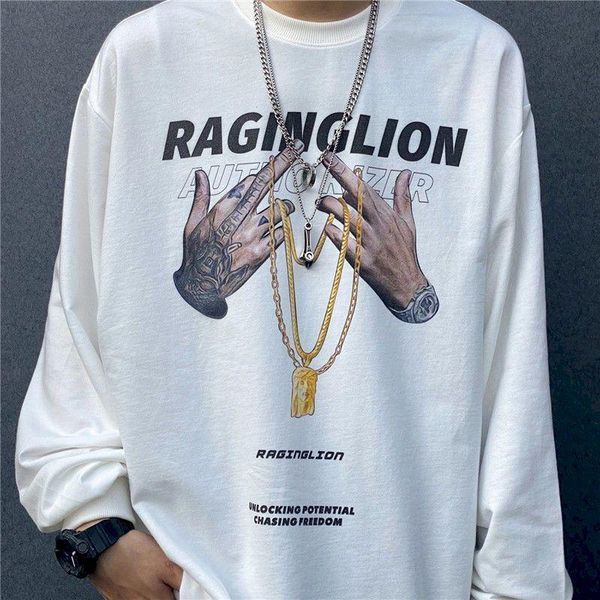 men's t-shirts streetwear t-shirt oversized long-sleeved men spring autumn o-neck hip-hop loose bottom high street tshirts trend, White;black
men's t-shirts streetwear t-shirt oversized long-sleeved men spring autumn o-neck hip-hop loose bottom high street tshirts trend, White;black