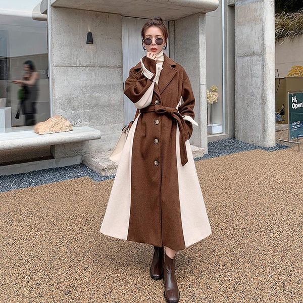 women's wool & blends woolen coat female winter long korean retro contrast color women jacket loose fashion casual thick high-quality l, Black
women's wool & blends woolen coat female winter long korean retro contrast color women jacket loose fashion casual thick high-quality l, Black