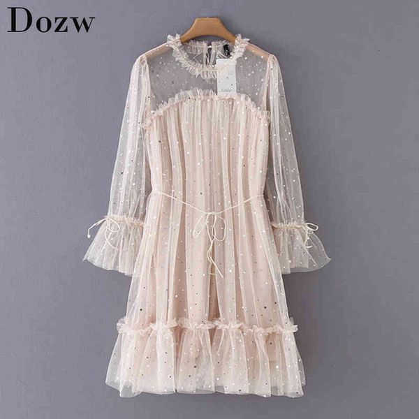 women sequin lace dress long sleeve see through mesh elegant party dress ladies loose pleated beach short dress vestidos 210414, Black;gray
women sequin lace dress long sleeve see through mesh elegant party dress ladies loose pleated beach short dress vestidos 210414, Black;gray