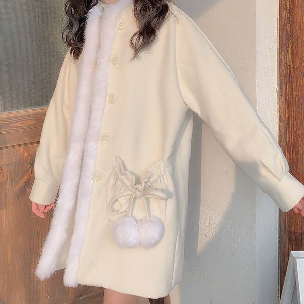 women's wool & blends spring white sweet coat women elegant warm kawaii trend female casual japanese style korean long overcoat 2021, Black
women's wool & blends spring white sweet coat women elegant warm kawaii trend female casual japanese style korean long overcoat 2021, Black