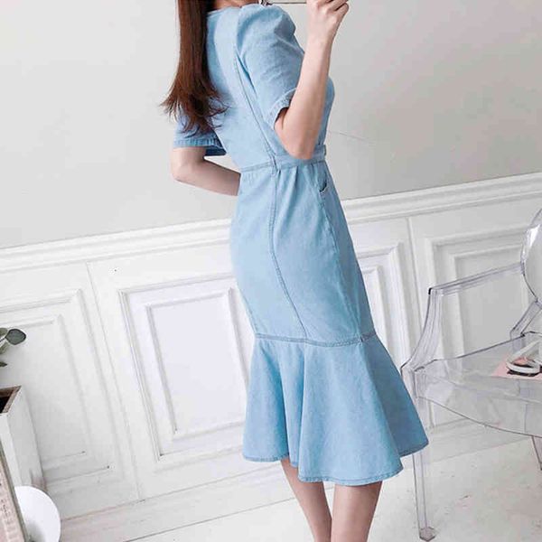 dresses single-breasted elegant ruffles women 2021 summer slim business sheath bodycon es office denim vestidos, Black;gray
dresses single-breasted elegant ruffles women 2021 summer slim business sheath bodycon es office denim vestidos, Black;gray