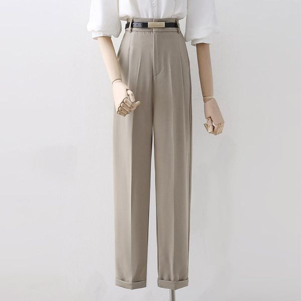 women's pants & capris khaki suit summer straight all-matching harem temperament leisure professional high waist cropped, Black;white
women's pants & capris khaki suit summer straight all-matching harem temperament leisure professional high waist cropped, Black;white