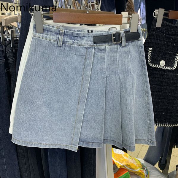 nomikuma irregular pleated a-line mini jeans skirt korean belt high waist women skirts spring new demin mujer faldas 6e233 210427, Black
nomikuma irregular pleated a-line mini jeans skirt korean belt high waist women skirts spring new demin mujer faldas 6e233 210427, Black