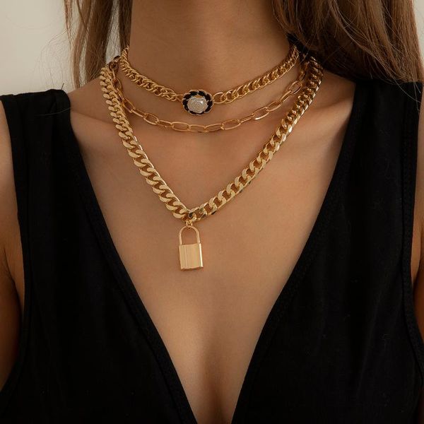 pendant necklaces 2021 geometric lock flower necklace for women punk gold color chain choker collares aesthetic indie jewelry, Silver
pendant necklaces 2021 geometric lock flower necklace for women punk gold color chain choker collares aesthetic indie jewelry, Silver